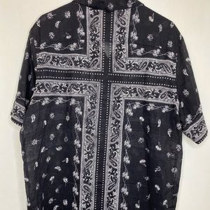 ALL SAINTS PIMA BANDANA PRINT SHIRT SIZE L NWT